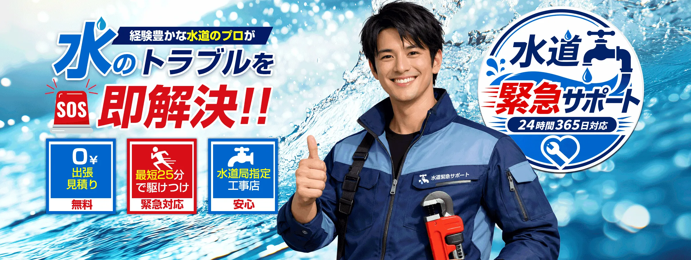 水道修理・トイレ・水漏れ・水道トラブル・緊急修理｜日本全国対応
